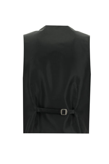 Siyah Slim Fit Dar Kesim Şal Yaka Yelekli Smokin & Damatlık