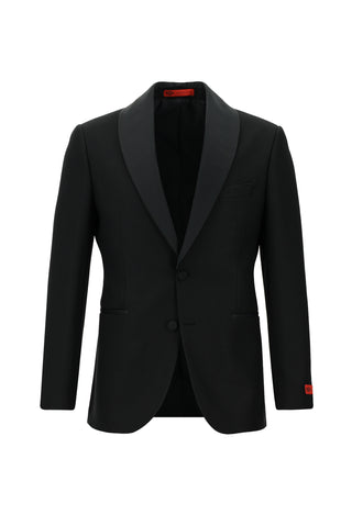 Siyah Slim Fit Dar Kesim Şal Yaka Smokin & Damatlık