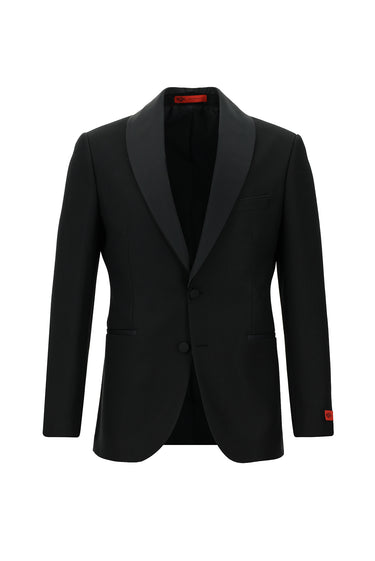 Siyah Slim Fit Dar Kesim Şal Yaka Smokin & Damatlık