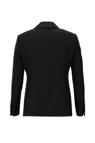  Siyah Slim Fit Dar Kesim Şal Yaka Smokin & Damatlık