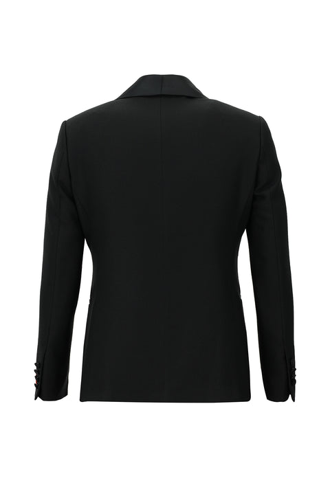 Siyah 7 Drop Slim Fit Dar Kesim Şal Yaka Smokin & Damatlık