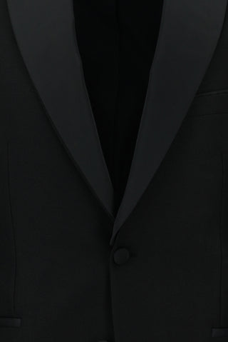  Siyah Slim Fit Dar Kesim Şal Yaka Smokin & Damatlık