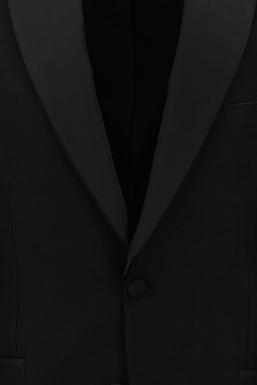 Siyah Slim Fit Dar Kesim Şal Yaka Smokin & Damatlık
