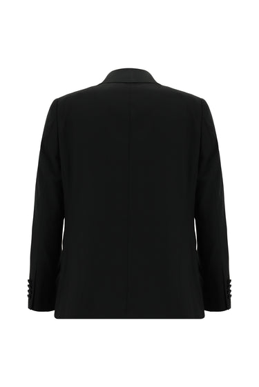 Siyah Slim Fit Dar Kesim Şal Yaka Yelekli Smokin & Damatlık