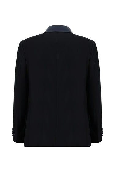 Koyu Lacivert Slim Fit Dar Kesim Şal Yaka Yelekli Smokin & Damatlık