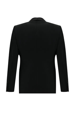  Siyah 7 Drop Slim Fit Dar Kesim Şal Yaka Yelekli Smokin & Damatlık