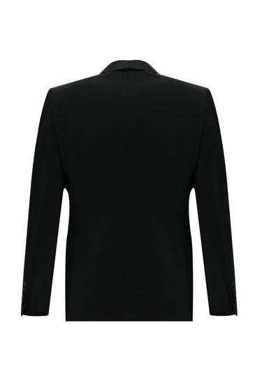  Siyah Slim Fit Dar Kesim Şal Yaka Yelekli Smokin & Damatlık