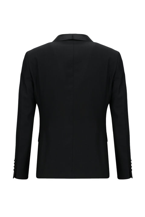 Black 7 Drop Slim Fit Narrow Cut Shawl Collar Vest Tuxedo & Groom Suit