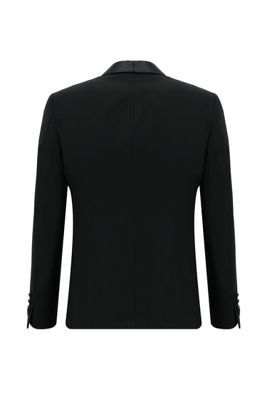 Siyah Slim Fit Dar Kesim Şal Yaka Yelekli Smokin & Damatlık