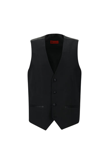 Siyah Slim Fit Dar Kesim Şal Yaka Yelekli Smokin & Damatlık