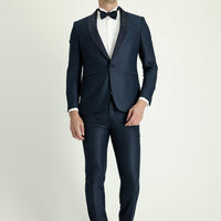 Koyu Yeşil 7 Drop Slim Fit Dar Kesim Şal Yaka Smokin & Damatlık