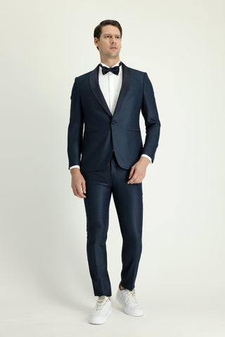 Koyu Yeşil 7 Drop Slim Fit Dar Kesim Şal Yaka Smokin & Damatlık