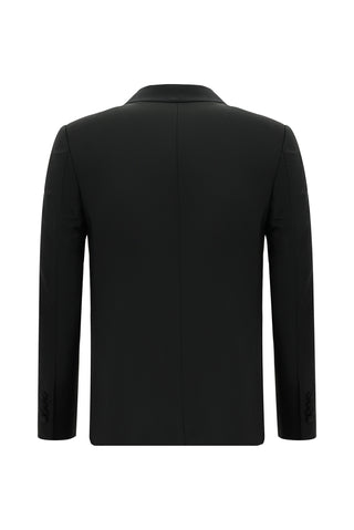  Siyah 7 Drop Slim Fit Dar Kesim Şal Yaka Yünlü Yelekli Smokin & Damatlık