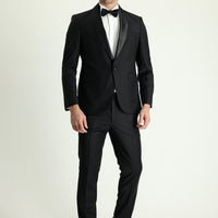 Black 7 Drop Slim Fit Narrow Cut Shawl Collar Tuxedo & Groom Suit