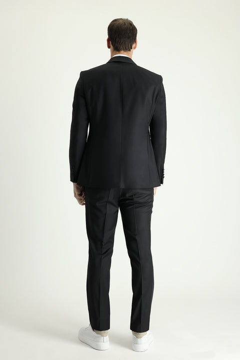 Black 7 Drop Slim Fit Narrow Cut Shawl Collar Tuxedo & Groom Suit