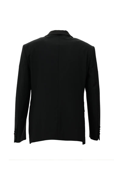  Siyah Slim Fit Dar Kesim Şal Yaka Yünlü Smokin & Damatlık