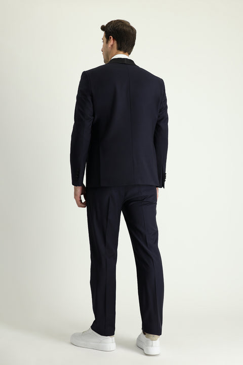 Dark Navy 7 Drop Slim Fit Narrow Cut Shawl Collar Tuxedo & Groom Suit