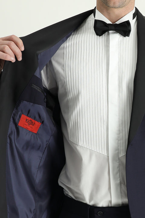 Dark Navy 7 Drop Slim Fit Narrow Cut Shawl Collar Tuxedo & Groom Suit