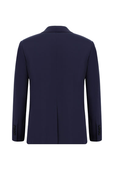  Mavi Slim Fit Dar Kesim Mono Yaka Yelekli Smokin & Damatlık