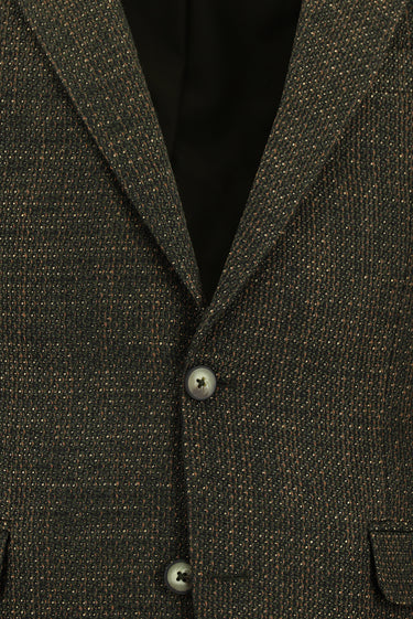  Orta Haki Slim Fit Dar Kesim Yünlü Desenli Kombinli Takım Elbise