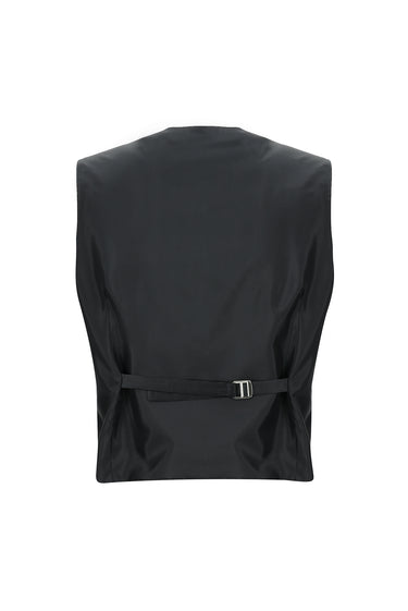 Koyu Antrasit Slim Fit Dar Kesim Kombinli Yelekli Takım Elbise