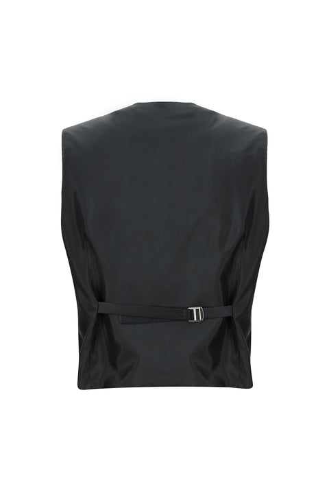 Koyu Antrasit 7 Drop Slim Fit Dar Kesim Kombinli Yelekli Takım Elbise