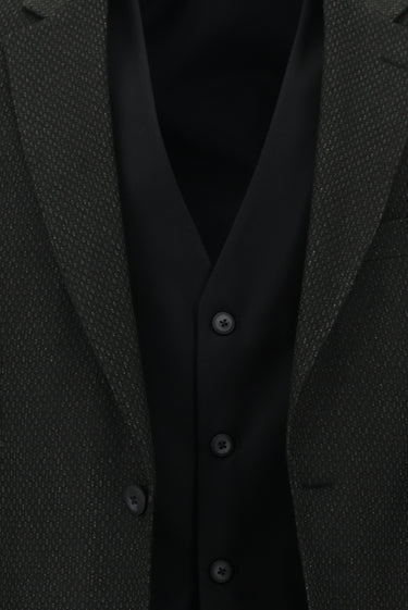 Koyu Antrasit Slim Fit Dar Kesim Kombinli Yelekli Takım Elbise