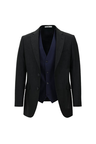  Koyu Lacivert 6 Drop Regular Fit Standart Kesim Kombinli Yelekli Takım Elbise