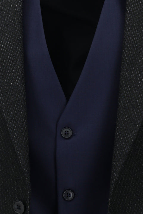 Koyu Lacivert 6 Drop Regular Fit Standart Kesim Kombinli Yelekli Takım Elbise