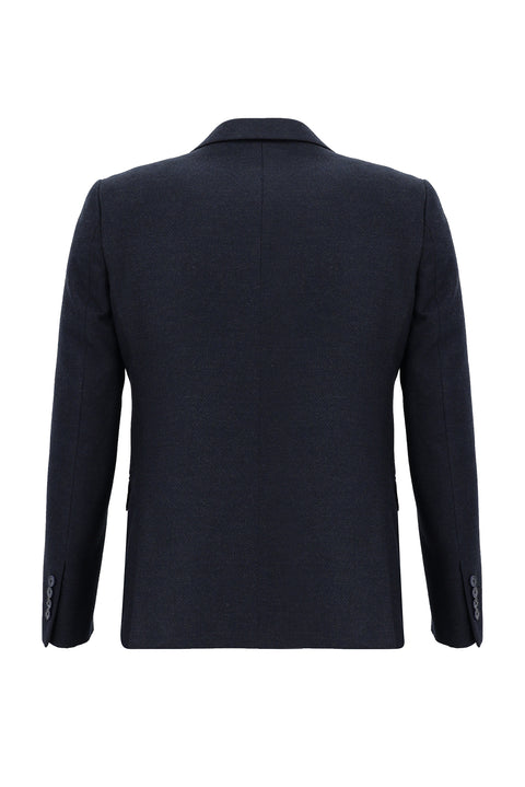 Koyu Lacivert 7 Drop Slim Fit Dar Kesim Kombinli Yelekli Takım Elbise