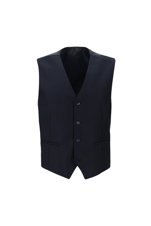 Koyu Lacivert 7 Drop Slim Fit Dar Kesim Kombinli Yelekli Takım Elbise