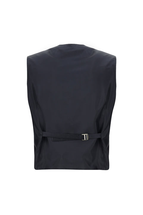 Koyu Lacivert 7 Drop Slim Fit Dar Kesim Kombinli Yelekli Takım Elbise