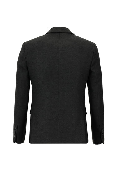 Koyu Antrasit Slim Fit Dar Kesim Kombinli Yelekli Takım Elbise