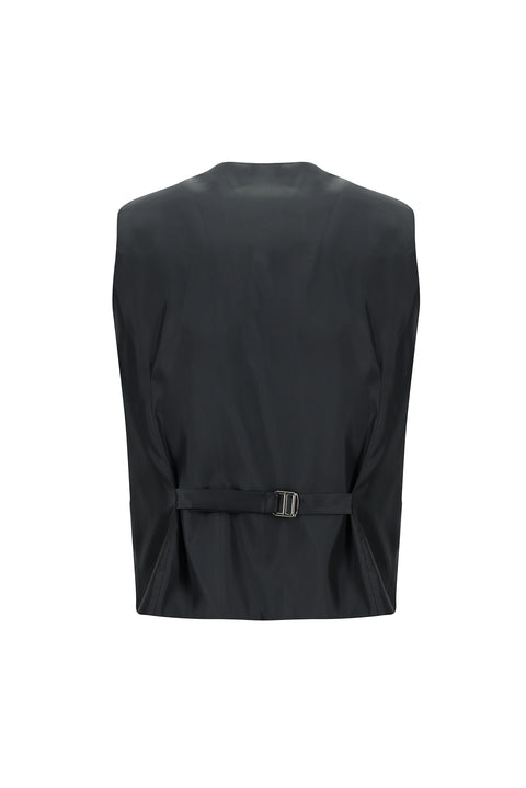 Koyu Antrasit 7 Drop Slim Fit Dar Kesim Kombinli Yelekli Takım Elbise