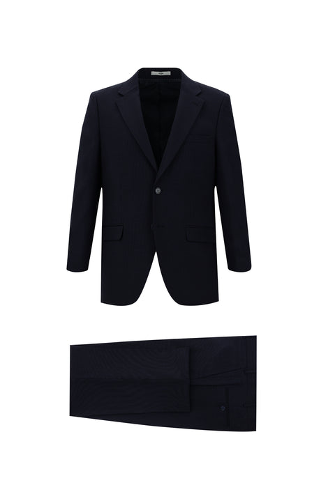 Koyu Lacivert 7 Drop Slim Fit Dar Kesim Kuşgözü Takım Elbise