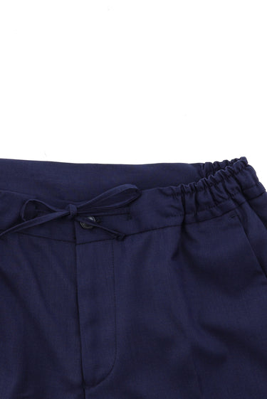 Orta Lacivert Slim Fit Dar Kesim Beli Lastikli İpli Kombinli Yelekli Takım Elbise