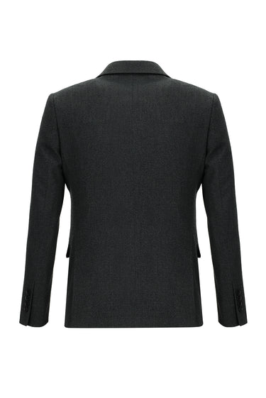 Koyu Antrasit Slim Fit Dar Kesim Kombinli Yelekli Takım Elbise