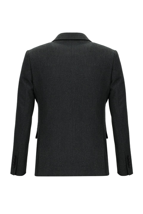 Koyu Antrasit 7 Drop Slim Fit Dar Kesim Kombinli Yelekli Takım Elbise