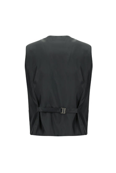 Koyu Antrasit Slim Fit Dar Kesim Kombinli Yelekli Takım Elbise