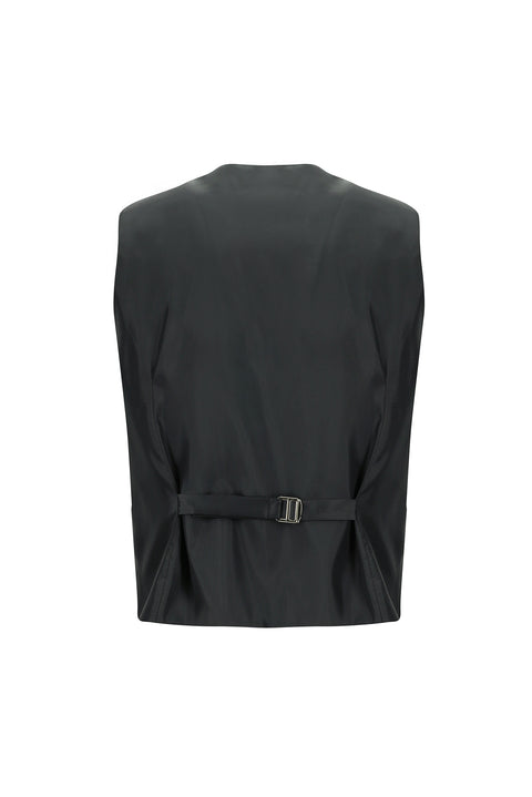 Koyu Antrasit 7 Drop Slim Fit Dar Kesim Kombinli Yelekli Takım Elbise
