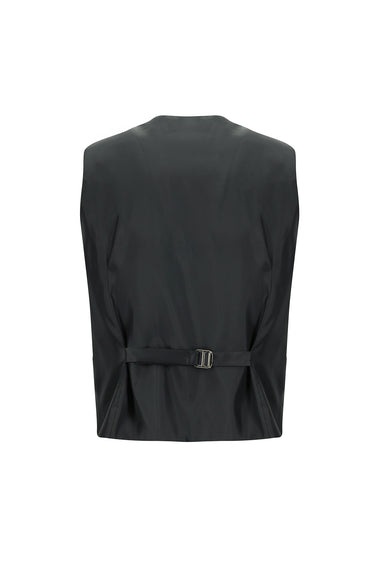 Orta Antrasit Slim Fit Dar Kesim Kombinli Yelekli Takım Elbise