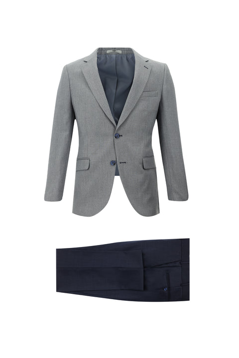 Koyu Mavi  7 Drop Slim Fit Dar Kesim Kombinli Takım Elbise