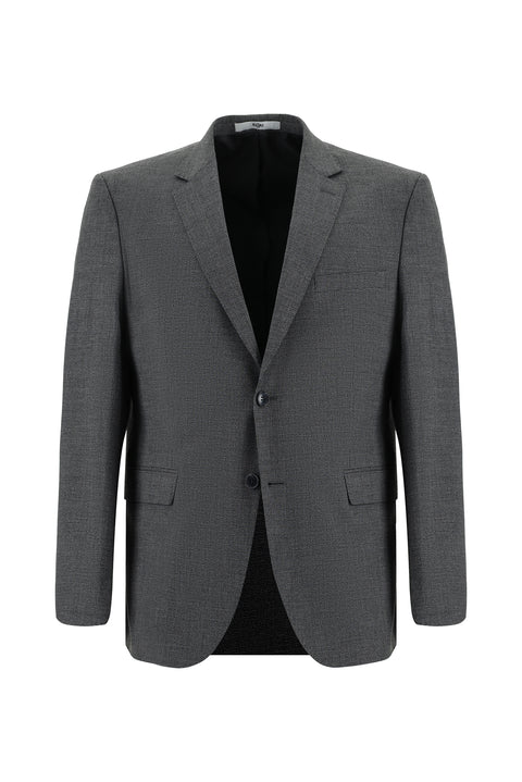 Orta Gri 7 Drop Slim Fit Dar Kesim Desenli Takım Elbise