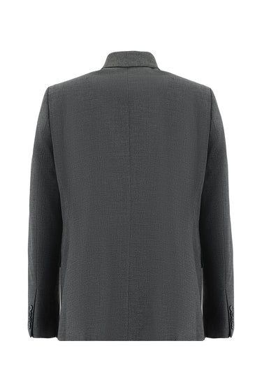  Orta Gri Slim Fit Dar Kesim Klasik Desenli Takım Elbise