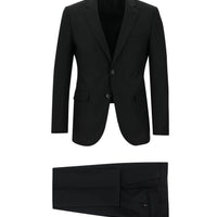 Siyah Slim Fit Dar Kesim Klasik Desenli Takım Elbise