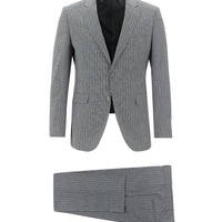 Orta Gri Slim Fit Dar Kesim Klasik Desenli Takım Elbise