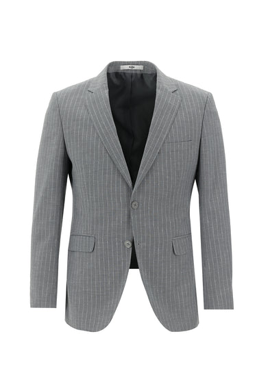 Orta Gri Slim Fit Dar Kesim Klasik Desenli Takım Elbise