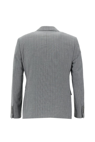 Orta Gri Slim Fit Dar Kesim Klasik Desenli Takım Elbise