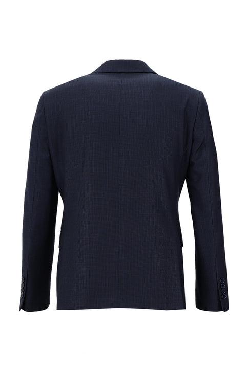 Koyu Lacivert 7 Drop Slim Fit Dar Kesim Desenli Takım Elbise