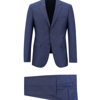 Havacı Mavi Slim Fit Dar Kesim Klasik Desenli Takım Elbise